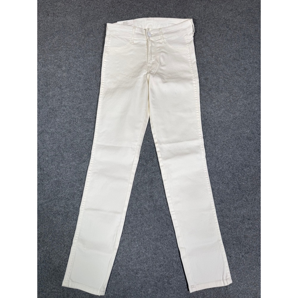 H&M &Denim Women White Skinny Ankle Regular Waist Jeans Size 25 Cropped 5-Pocket